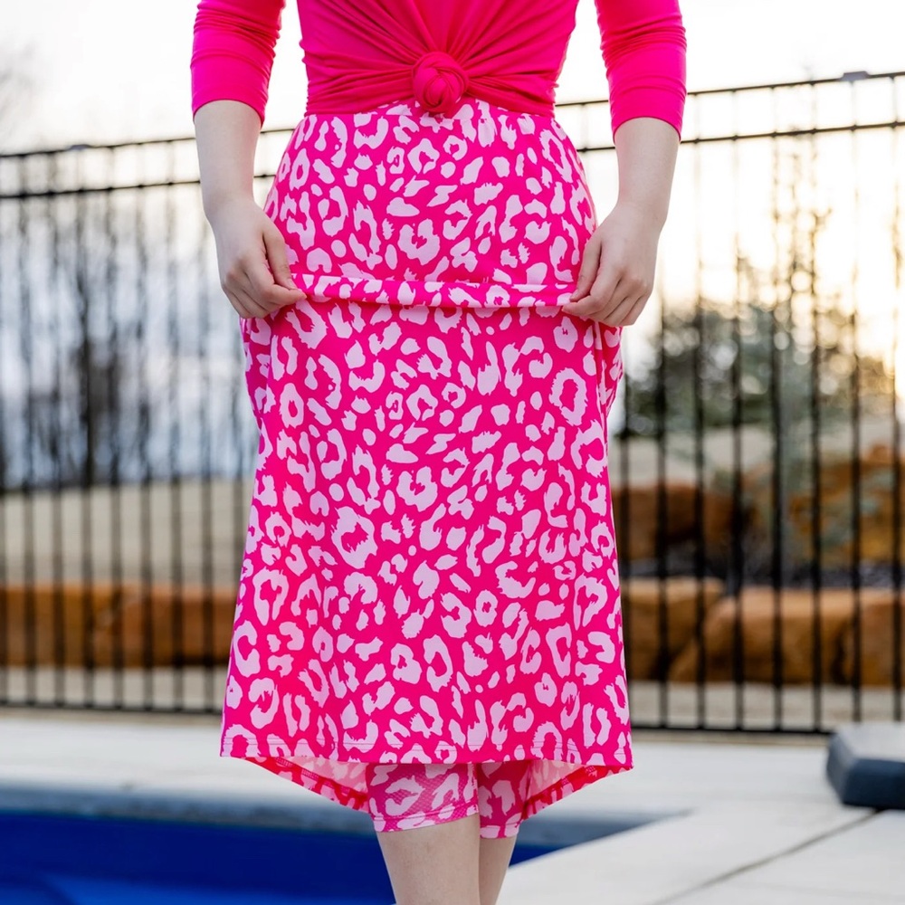 Pink Leopard Nuggles Swim Skirt
